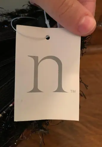 NWT Vintage Satin Leather Bohemian Purse with Beads, Studs & Sparkle (Rare) Black