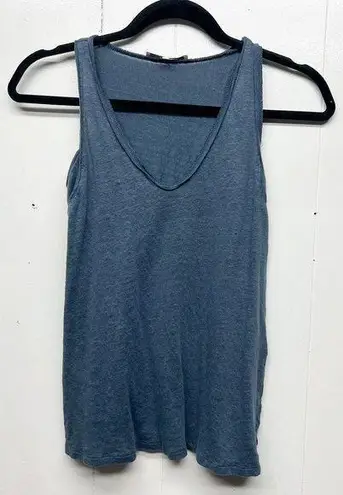 Maje  100% Linen V-Neck Womens Beach Blue Tank Top Size XS Lightweight Breathable