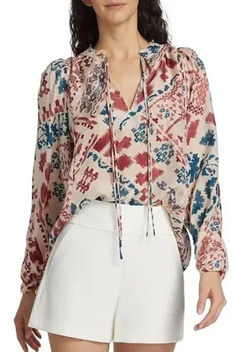 Maria Cher Epuyen Cora Silk Blouse LARGE Red