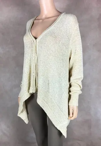 WD.NY Gold Metallic Asymmetrical Cardigan NWT MEDIUM