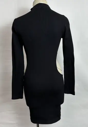 ZARA Ribbed Open Side Mock Neck Sweater