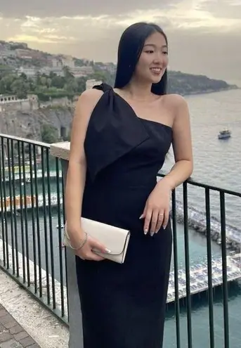 Dress the Population Tiffany One-Shoulder Jumpsuit in Black Size Small NWT