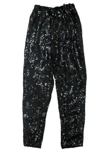 Vintage 80s Black Sequin Pants