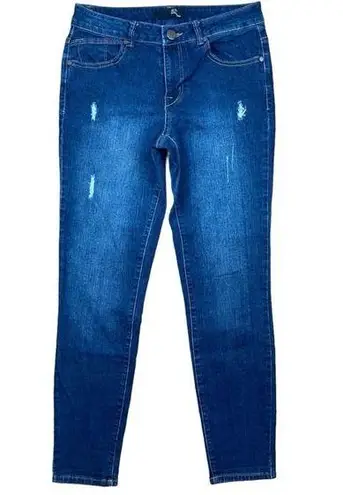 1822 Denim  dark wash jeans with light distressing