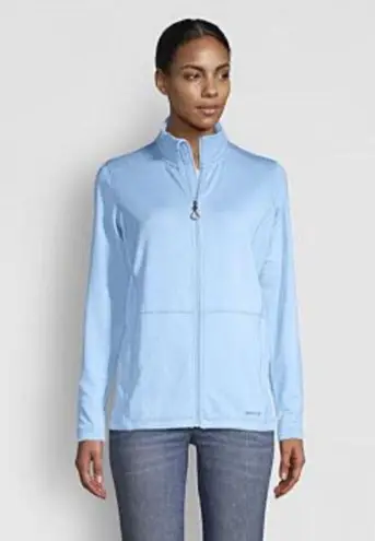 Orvis Horseshoe Hills Full Zip Jacket Women's Size Medium Powder Blue Thumb Loop