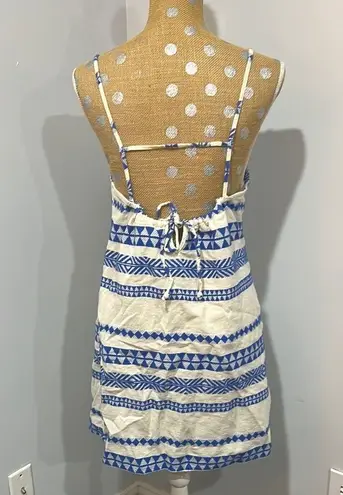 Aerie Sun Dress Blue and White Patterned Size Large