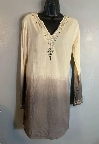 Studio Spa lightweight rhinestone ombre tunic top Size M