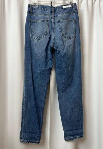 Cello High Waisted Ripped Blue Jeans Distressed Straight Leg Denim Jeans Size 5