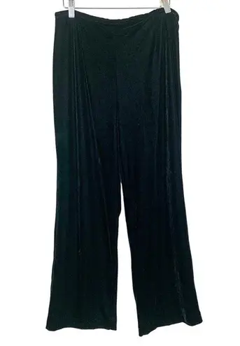 Silkland Stretch Velvet Slacks Dressy Pants Size 10 Black Elegant Zip Side Party