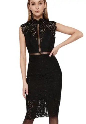 Bardot Lace Panel Midi Dress In Black Size XS NWT