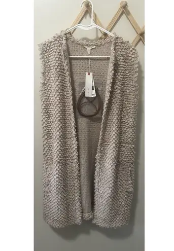 Esprit Shearling Vest Beige Size Small Equestrian Wear Boho Vest