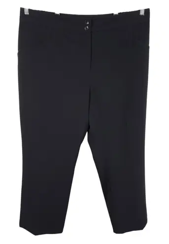 Maggie Barnes Plus Size 20W Cropped Dress Pants Black Elastic Waist Career 1187