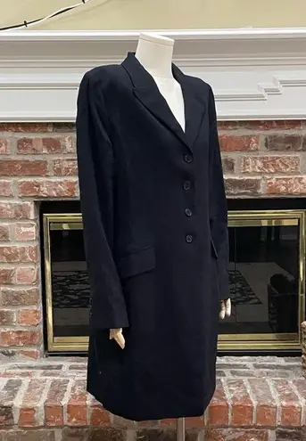 Ellen Tracy Linda Allard for long black 100% wool blazer / 10 / Excellent condition