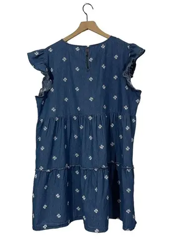 Draper James  Embroidered A-line Dress - Blue - XXL