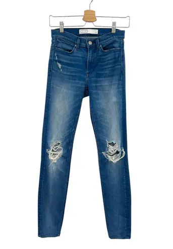 AYR Skinny Jeans Distressed Denim Stretch Medium Wash Blue Size 25 x 30
