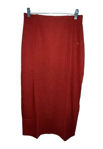 Band of Gypsies B.O.G. Band Of The Free RENEE RUST RIBBED PENCIL SKIRT Women Large Side Slit New