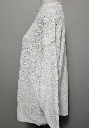 Vintage Cuddle Knit Bright White Textured Mockneck Tunic Sweater Size Large - Image 3