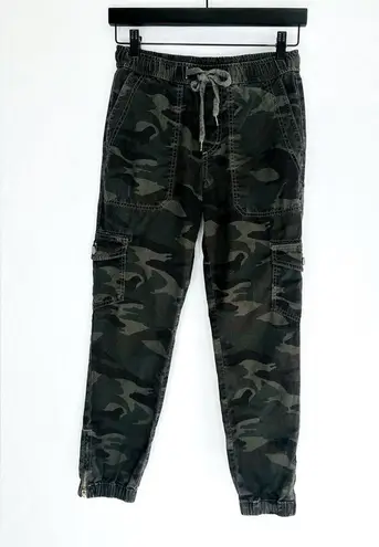 Sundry  Camo Camouflage Drawstring Waist Army Green Brown Jogger Pants Size 0