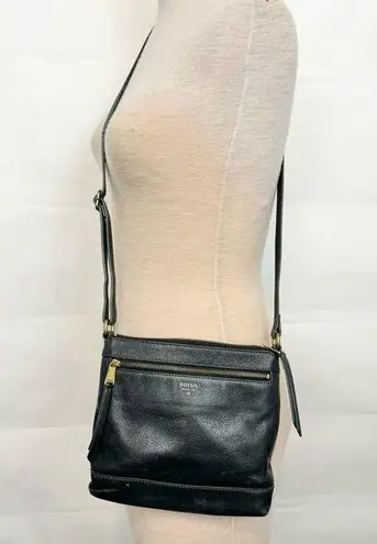 Fossil  Black Leather Crossbody Bag purse - Image 1