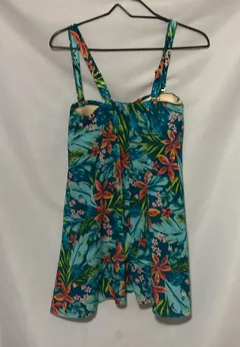 Kim Gravel Swimsuits For All Wo size 6 Vibrant Floral one piece Swimsuit Blue