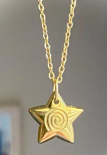 Handmade grunge y2k star swirl fully gold stainless steel chain necklace💫🌀