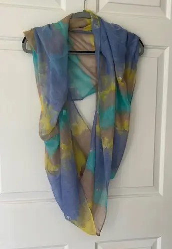 Multicolor Infinity Lightweight Scarf with Pastel Colors Blue
