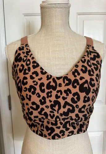 Aerie OFFLINE By  Leopard Jacquard Longline Sports Bra Sz XL