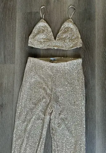 FashioNova Gold Sequin Matching Set