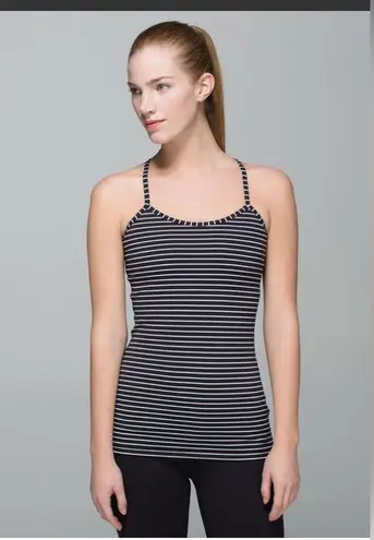 Lululemon  Power Y Tank *Luon Parallel Stripe black and purple . New without tags - Image 1