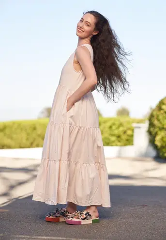 The Comfy And Ready Penny Pocket Maxi Dress Size Large In Ivory