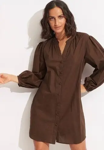 Seafolly NWT  Palms Beach Cover Up Brown Size Small