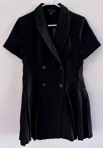 House of Harlow 1960 Dress Womens Medium Black Tweed Career Quiet Luxury Preppy Black