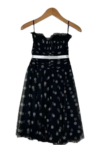 Scott McClintock Vintage  Women’s Size 6 Black White Polka Dot Tulle Short Dress