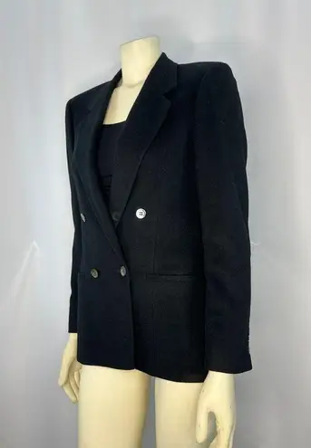 American Vintage Vintage 70's Cashmere Double Breasted Blazer in black made in USA size 6