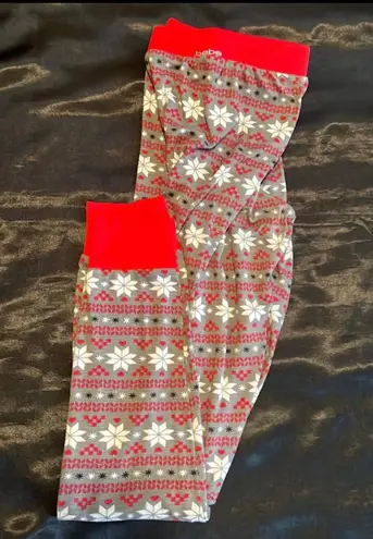 Bebe Christmas Pajama Jogger Bottoms Size Small