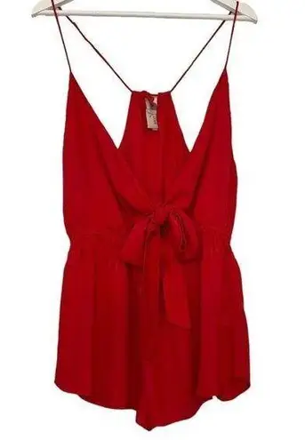 ASOS  | red tie front beach romper Size 6