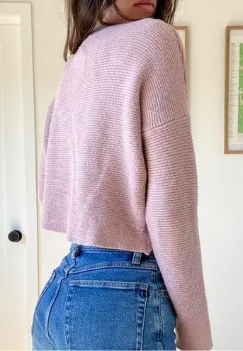 Cotton On Cotton:On Cropped Cotton Knit Sweater, Light Pink, Boho, Preppy,  Sz M