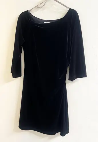 Boston Proper Muse For Velvet Black Ruched Dress Sz 12 Holiday Party Whimsygoth