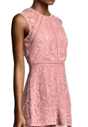 Alexis Makenna Embroidered Lace Pink Romper