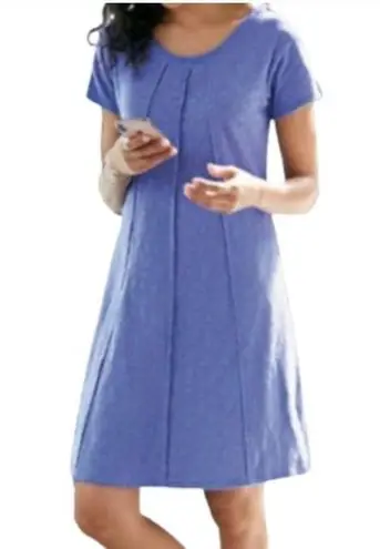 Soft Surroundings Marchesa periwinkle blue space dye pleated raw edge dress sz S - Image 1