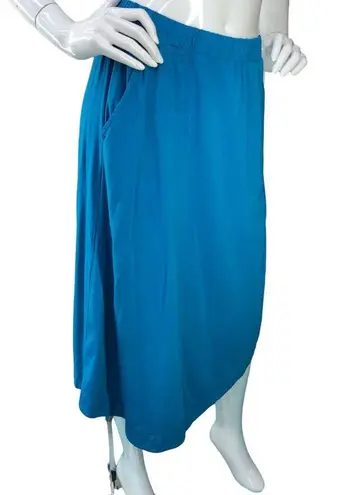 Fresh Produce  Womens Size XS Skirt Midi Pull On Pockets Supima Stretch Blue USA