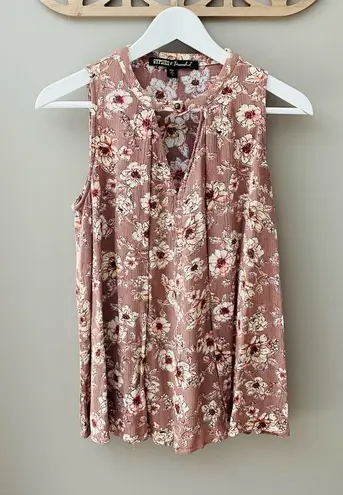 Gypsies & Moondust Floral Blush Pink Tank Top Pink Sz Medium
