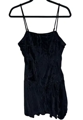 Maeve Drop-Waist Velvet Mini Dress - Black