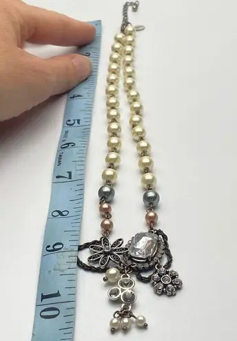 American Eagle  AEO Pearl Rhinestone Pendant Necklace