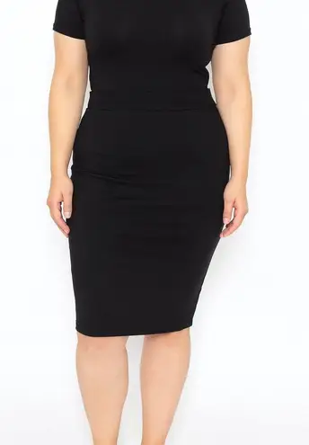 Urban Coco Black Pencil Skirt Woman's XL High Waist Stretch Career Casual