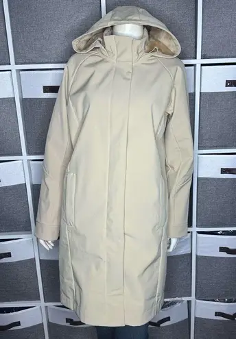 Mondetta Raincoat Hooded Longline Soft Shell Warm Beige Coat Size Medium - Image 14