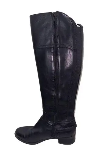 Audrey Brooke  Black Leather Knee-High Riding Boots Buckle Detail 8.5 New Preppy