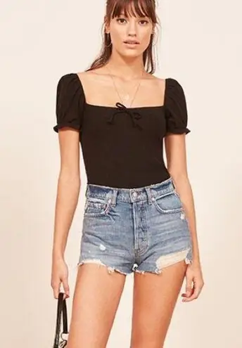 Reformation  Dixie High Rise Denim Shorts