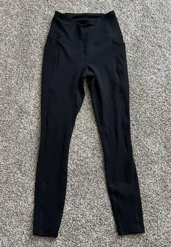 Spyder black ribbed full-length leggings size XS