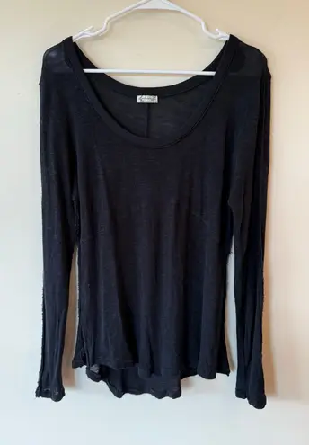 Intimately by Free People Cabin Fever Layering Top Women L Black Viscose Stretch Size L